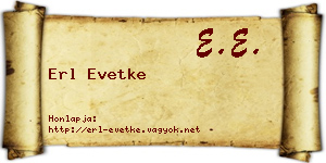 Erl Evetke névjegykártya